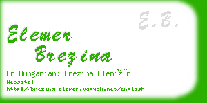 elemer brezina business card